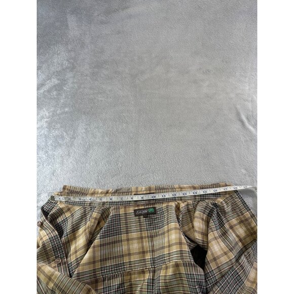 Ecko Unlimited mens Large Plaid Button-Up Short Sleeve tan multi color - Picture 16 of 16